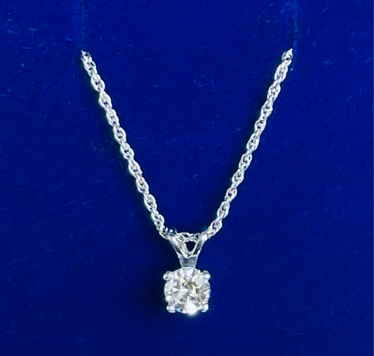 14k White Gold 0.25CT Floating Diamond Necklace MINI