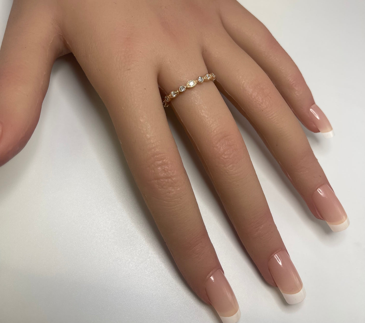 14k Yellow, White or Rose Gold Stackable Diamond Ring