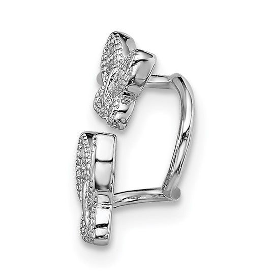 Sterling Silver Rhodium-plated CZ Double Butterfly Right Cuff Earring