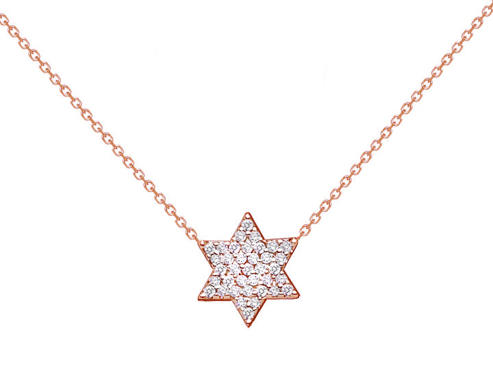 MINI Diamond Star of David in 14K Gold Necklace.