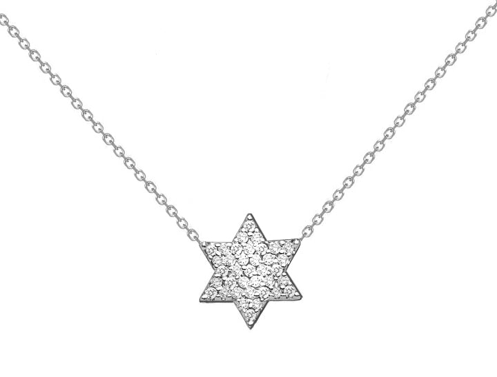 MINI Diamond Star of David in 14K Gold Necklace.